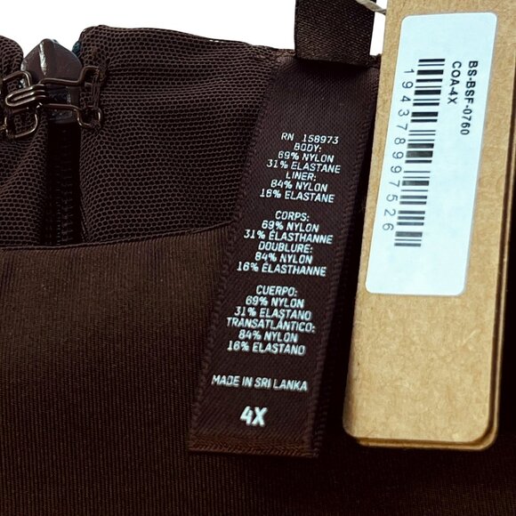 SKIMS‎ All-In-One Mock Neck Sleeveless Jumpsuit Cocoa 4X - Picture 8 of 11